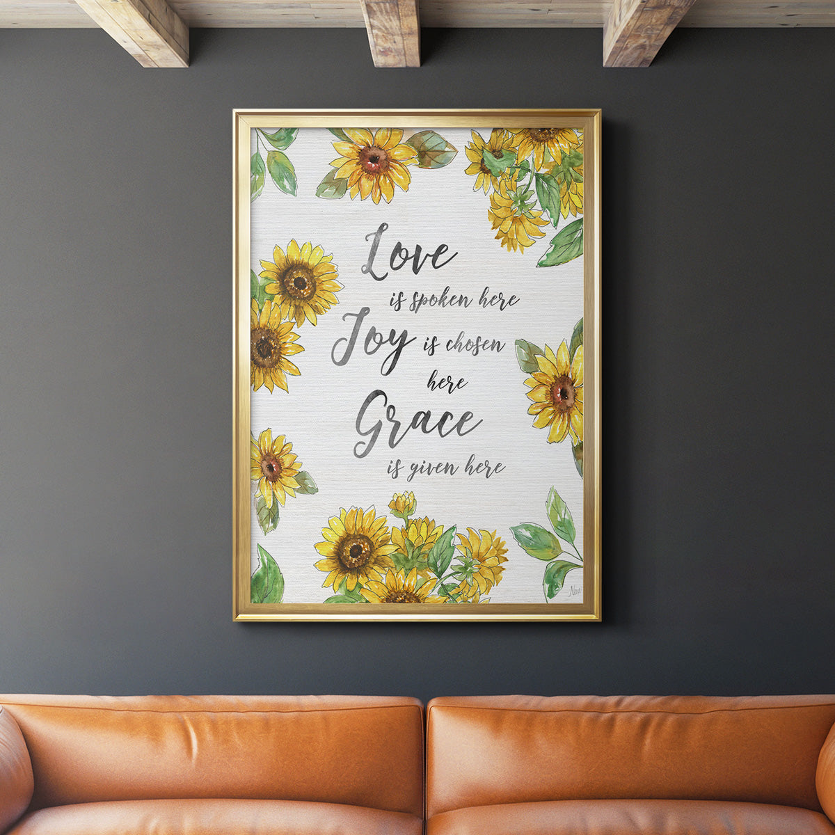 Grace Given Here - Modern Framed Canvas Print
