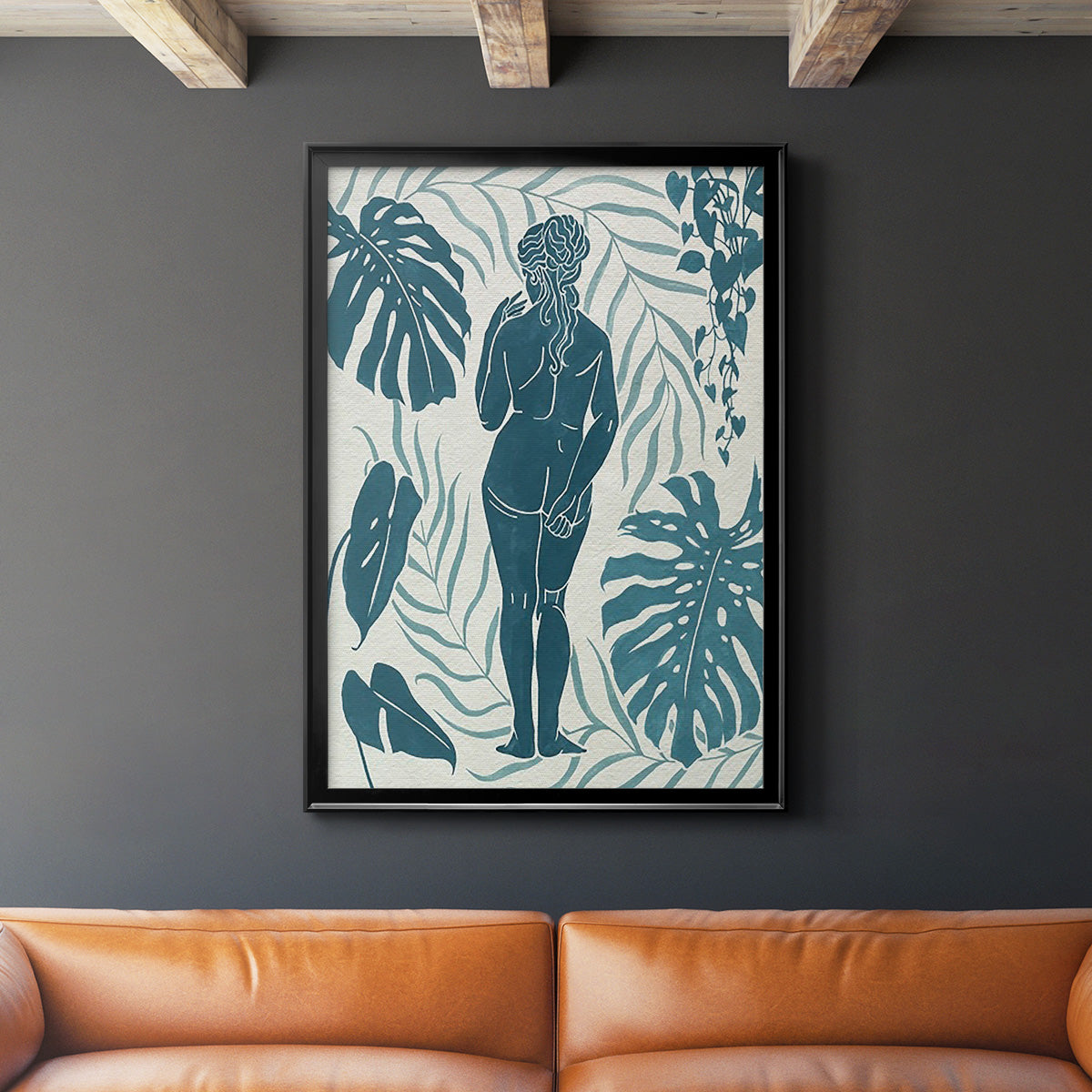 Moon Gazer III - Modern Framed Canvas Print