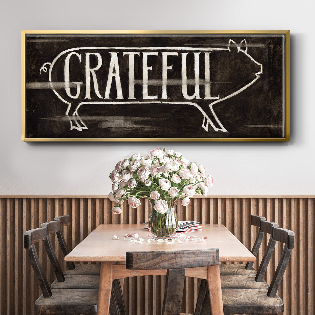 Grateful Pig - Floater Framed Canvas Print