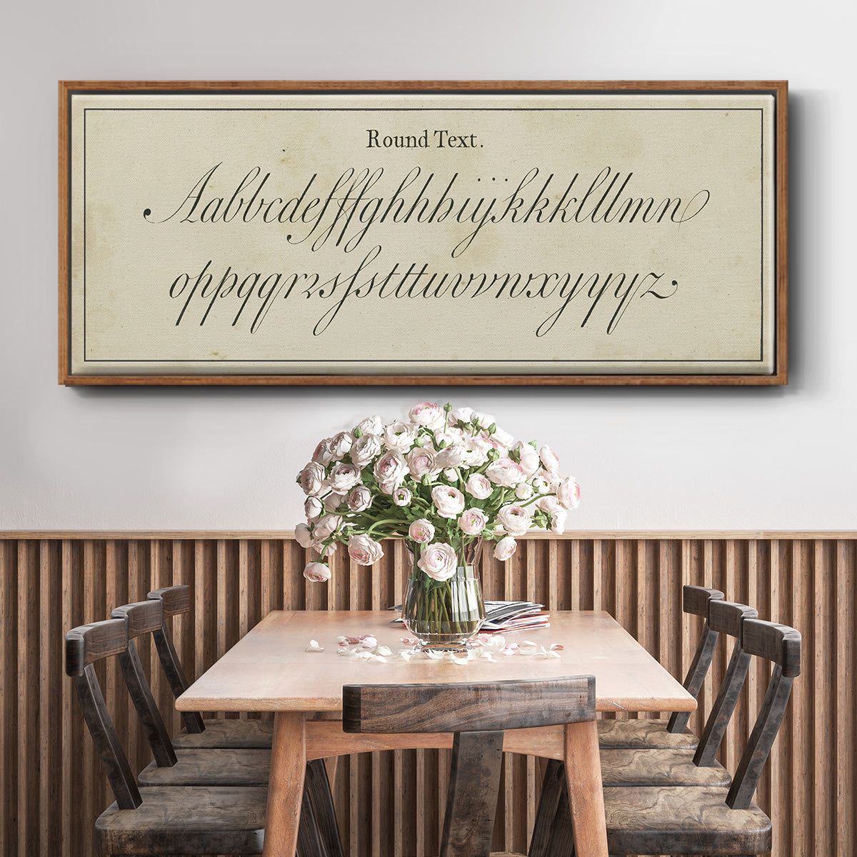 Manuscript Sampler II - Floater Framed Canvas Print