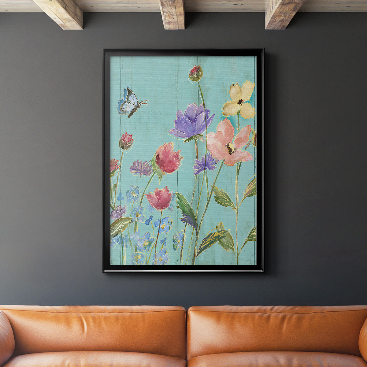 Wildflower Flutter III - Modern Framed Canvas Print