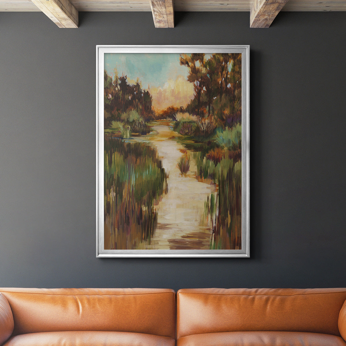 Well Worn Path - Modern Framed Canvas Print