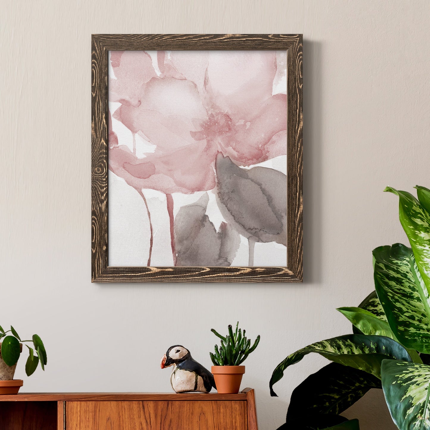 Blush Bloom II - Premium Canvas Framed in Barnwood - Ready to Hang