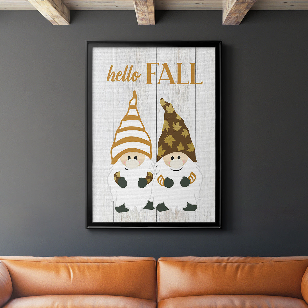 Harvest Gnomes - Modern Framed Canvas Print