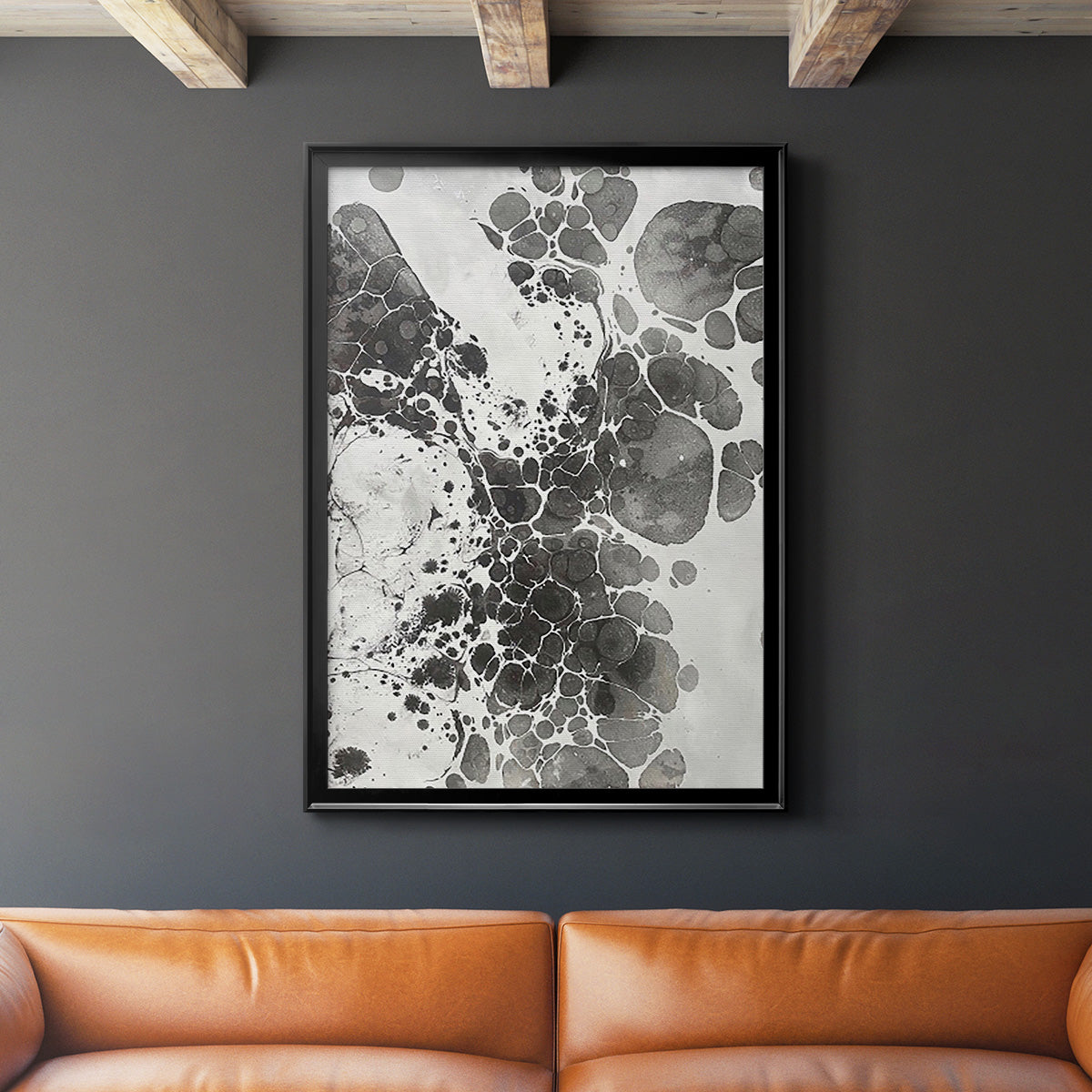 Marbling III - Modern Framed Canvas Print