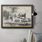 Classical pastoral landscape artwork by Nicolas Berchem in an ornate mahogany wood frame with gold liner displayed in a neutral interior setting.
