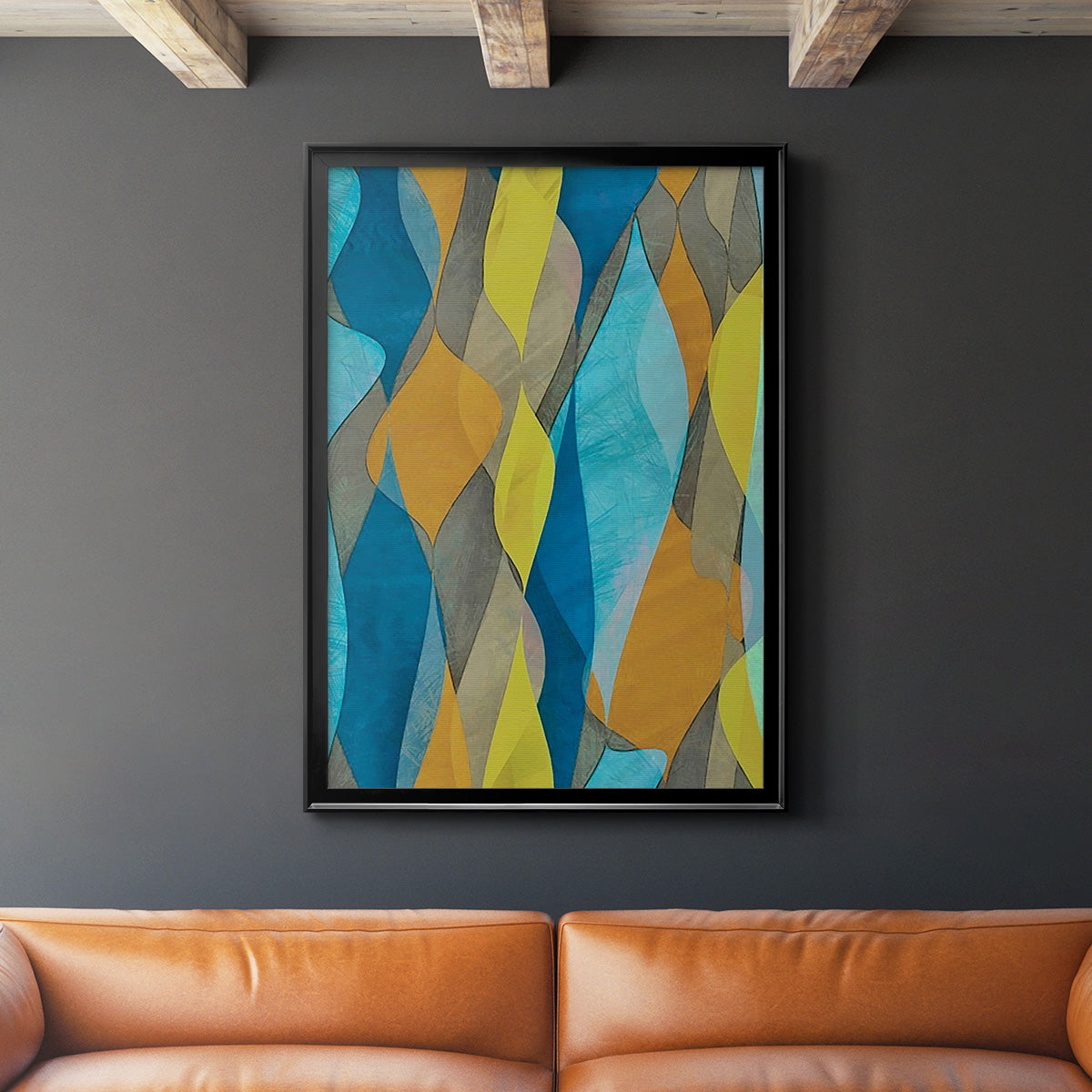 Colorful Cascade I - Modern Framed Canvas Print