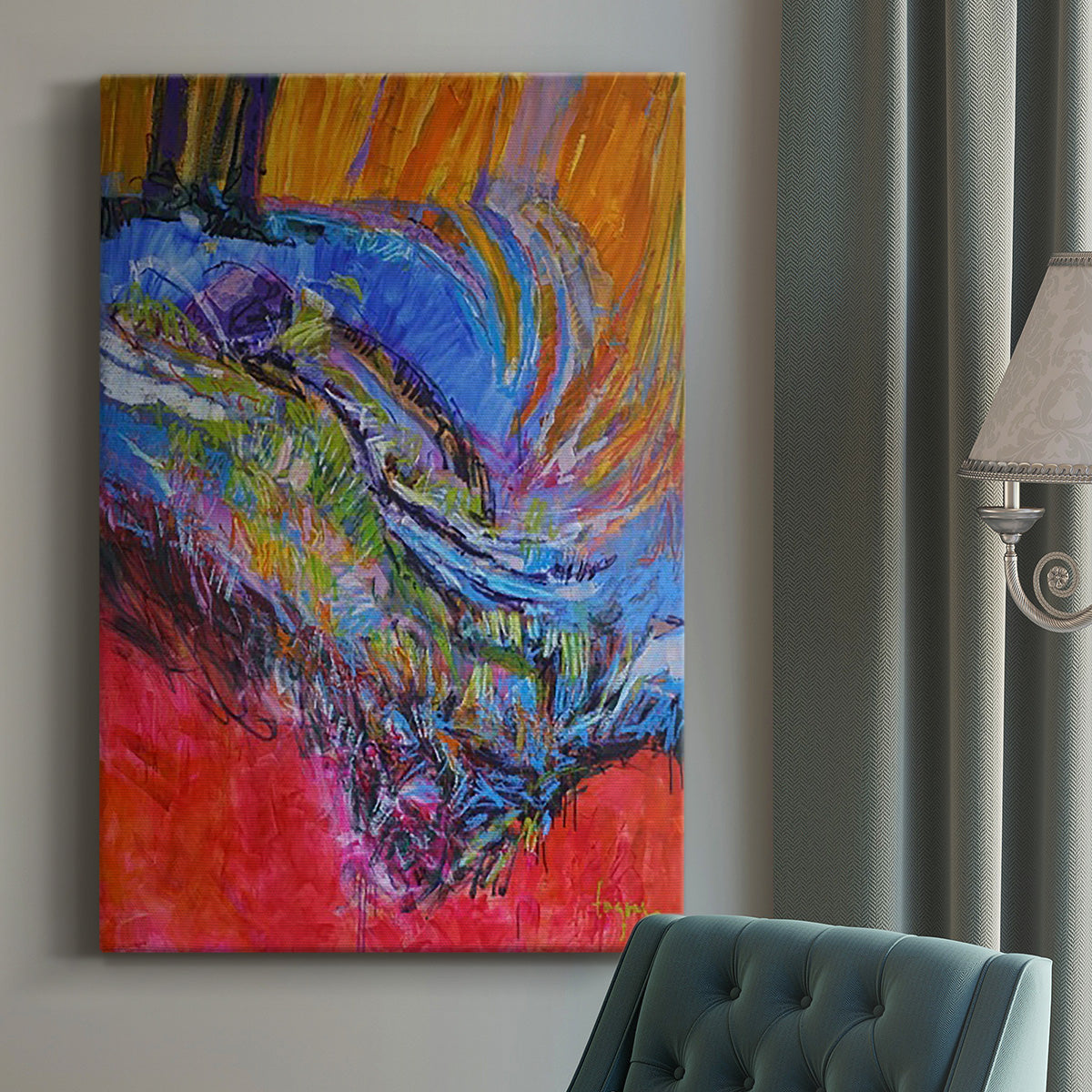 Vibrant Flow II Premium Gallery Wrapped Canvas - Ready to Hang