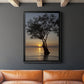 Sunset Silhouette - Modern Framed Canvas Print