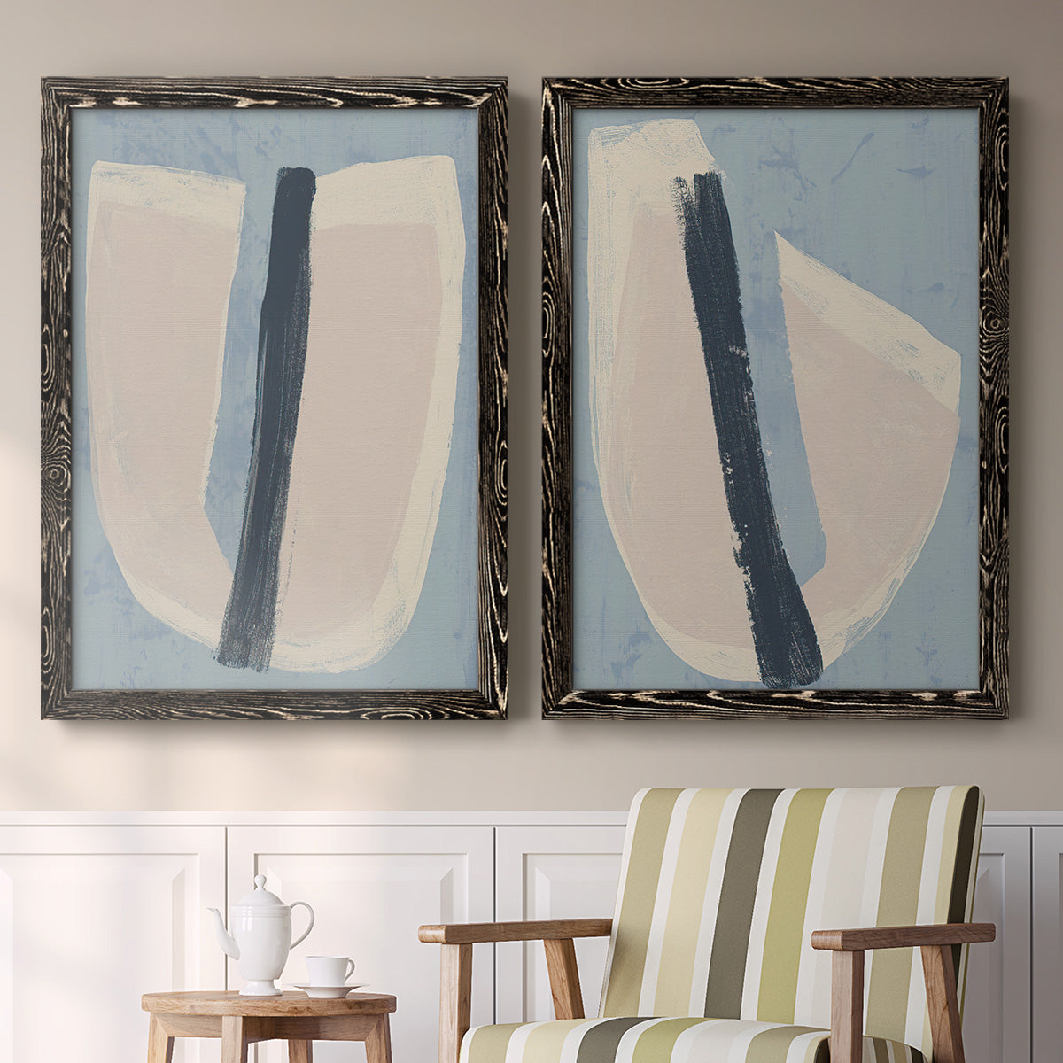 Paper Slice I - Premium Framed Canvas 2 Piece Set - Ready to Hang