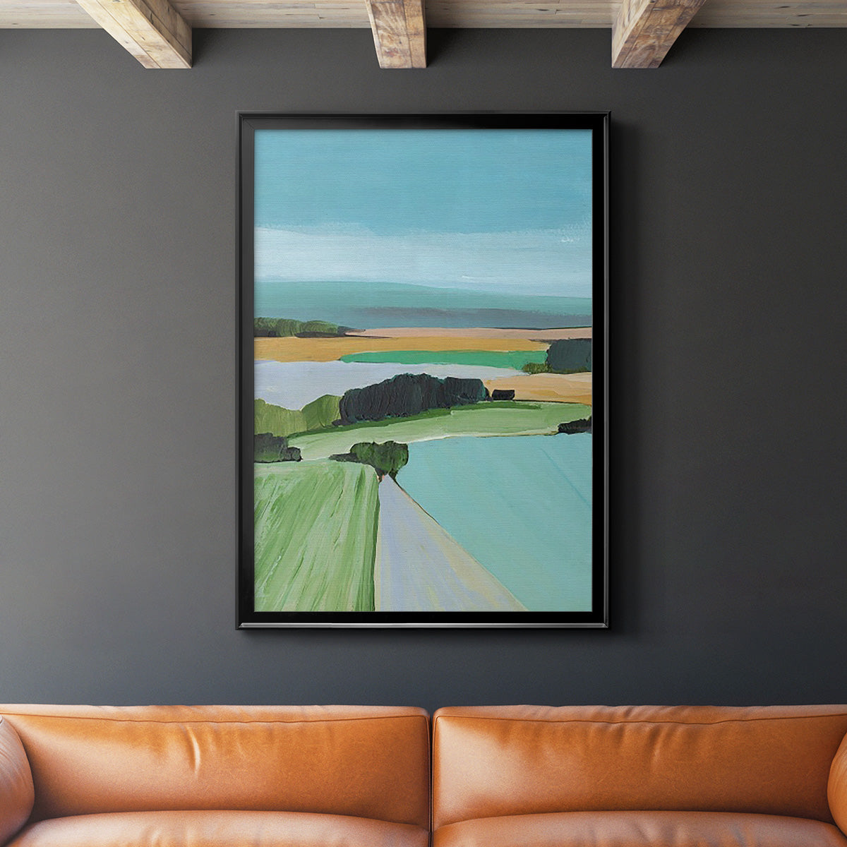 Bright Colored Countryside III - Modern Framed Canvas Print