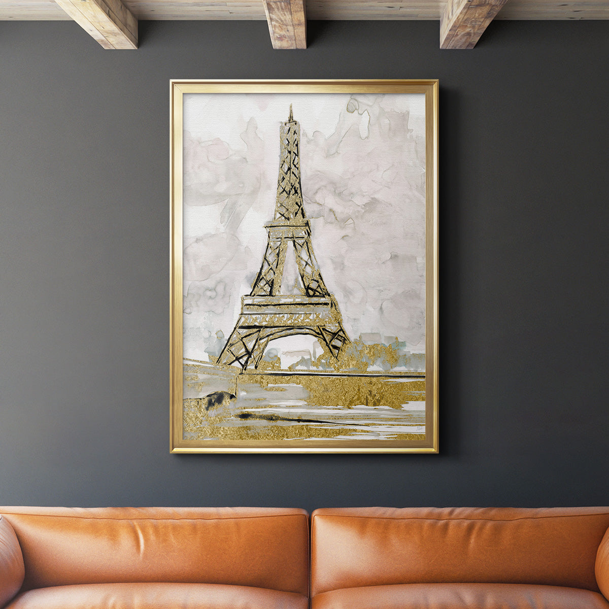 Eiffel Tower Glitz - Modern Framed Canvas Print