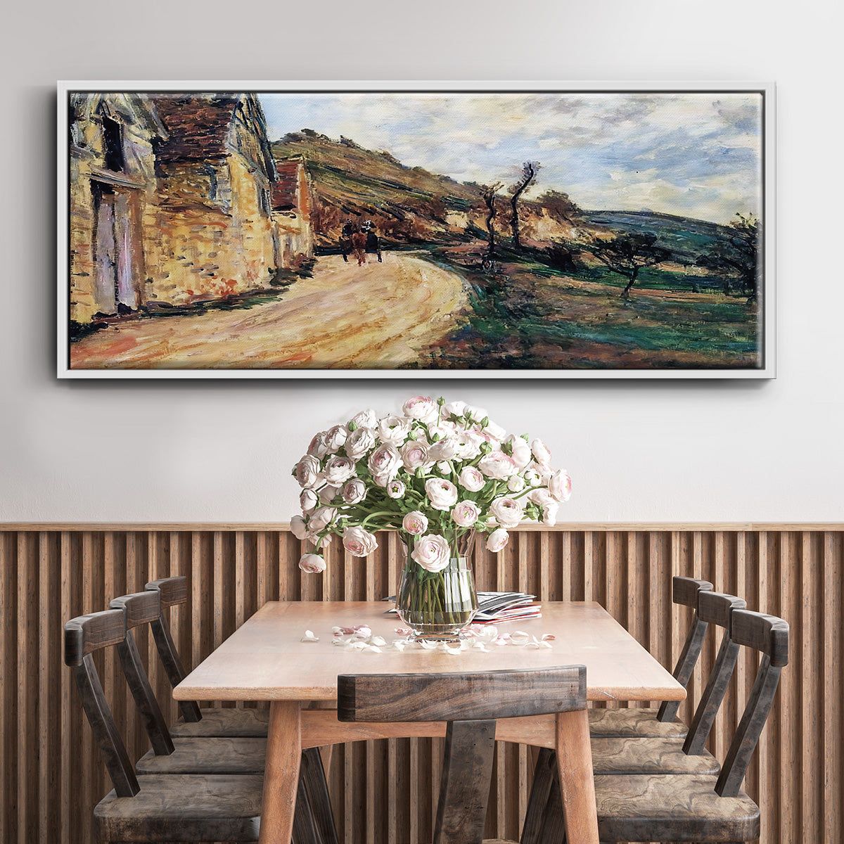 The Road in Giverny, 1885 - Floater Framed Canvas Print
