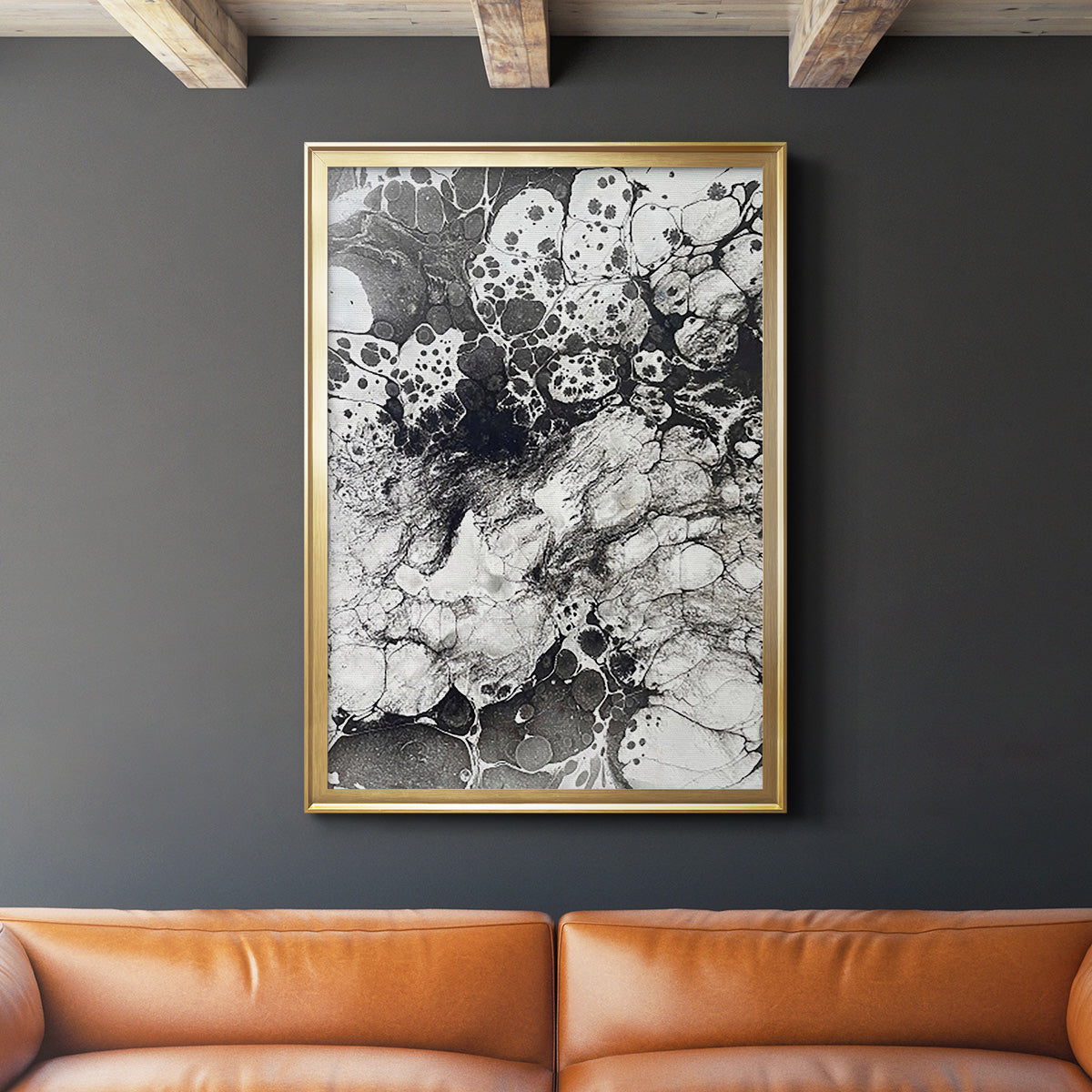 Marbling IX - Modern Framed Canvas Print