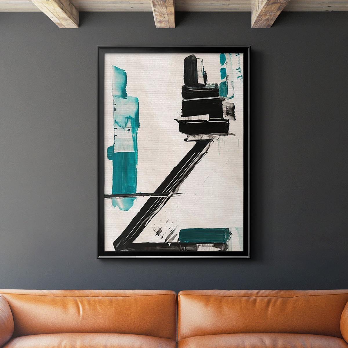 Geometry Notes IV - Modern Framed Canvas Print