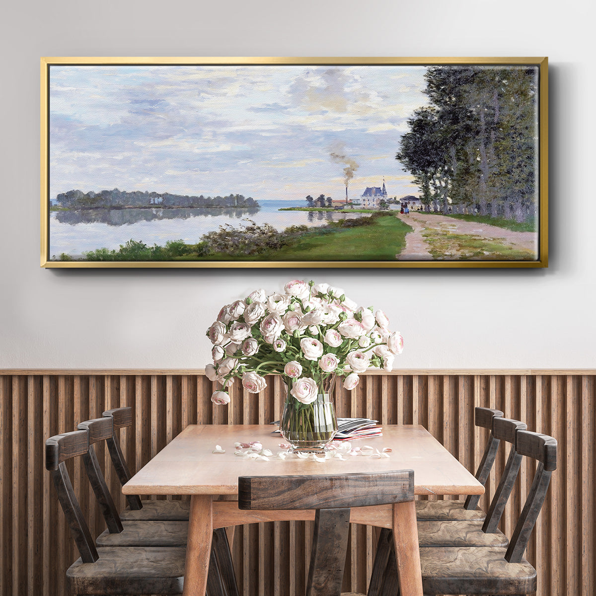 The Promenade at Argenteuil, 1872 - Floater Framed Canvas Print
