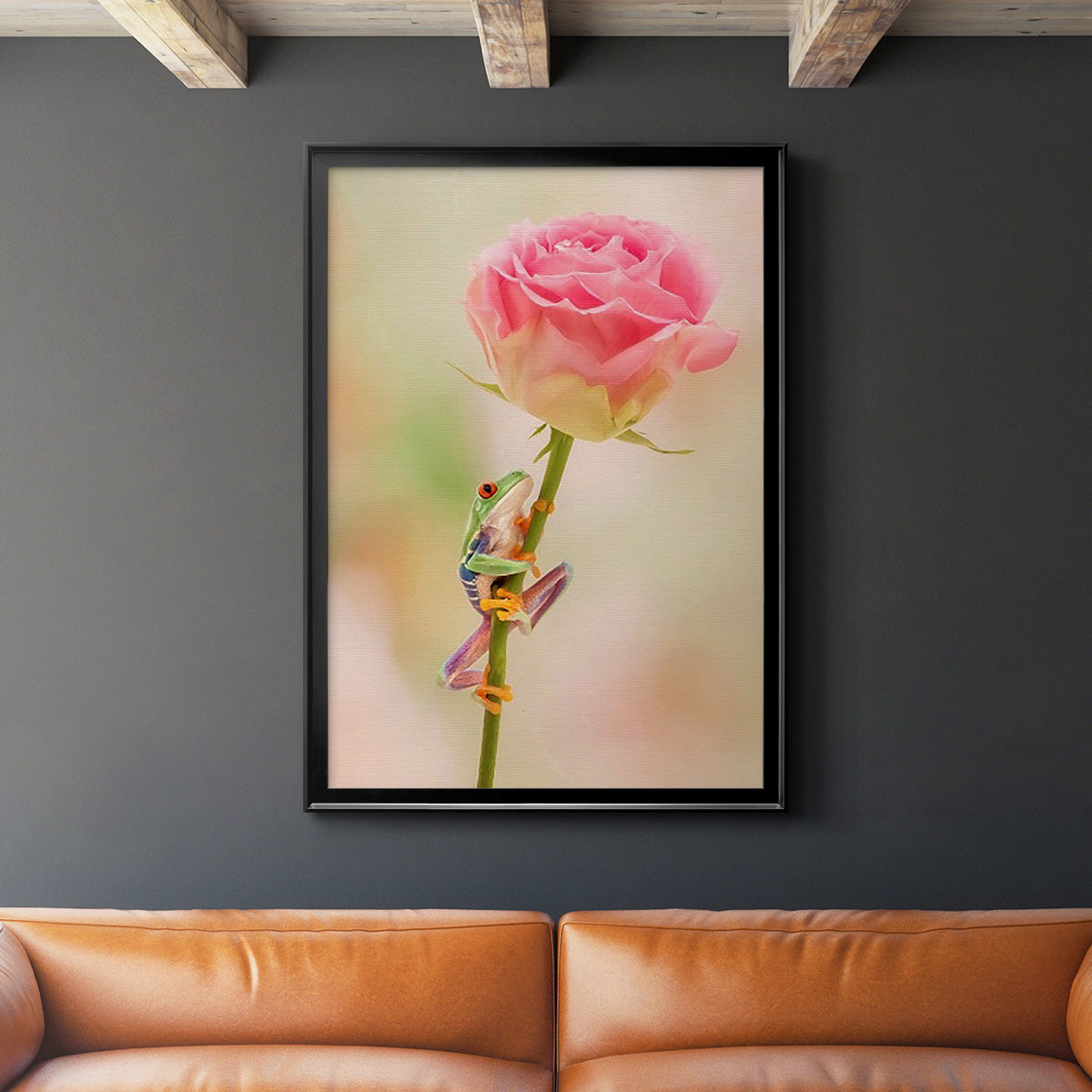 Hanging On II - Modern Framed Canvas Print