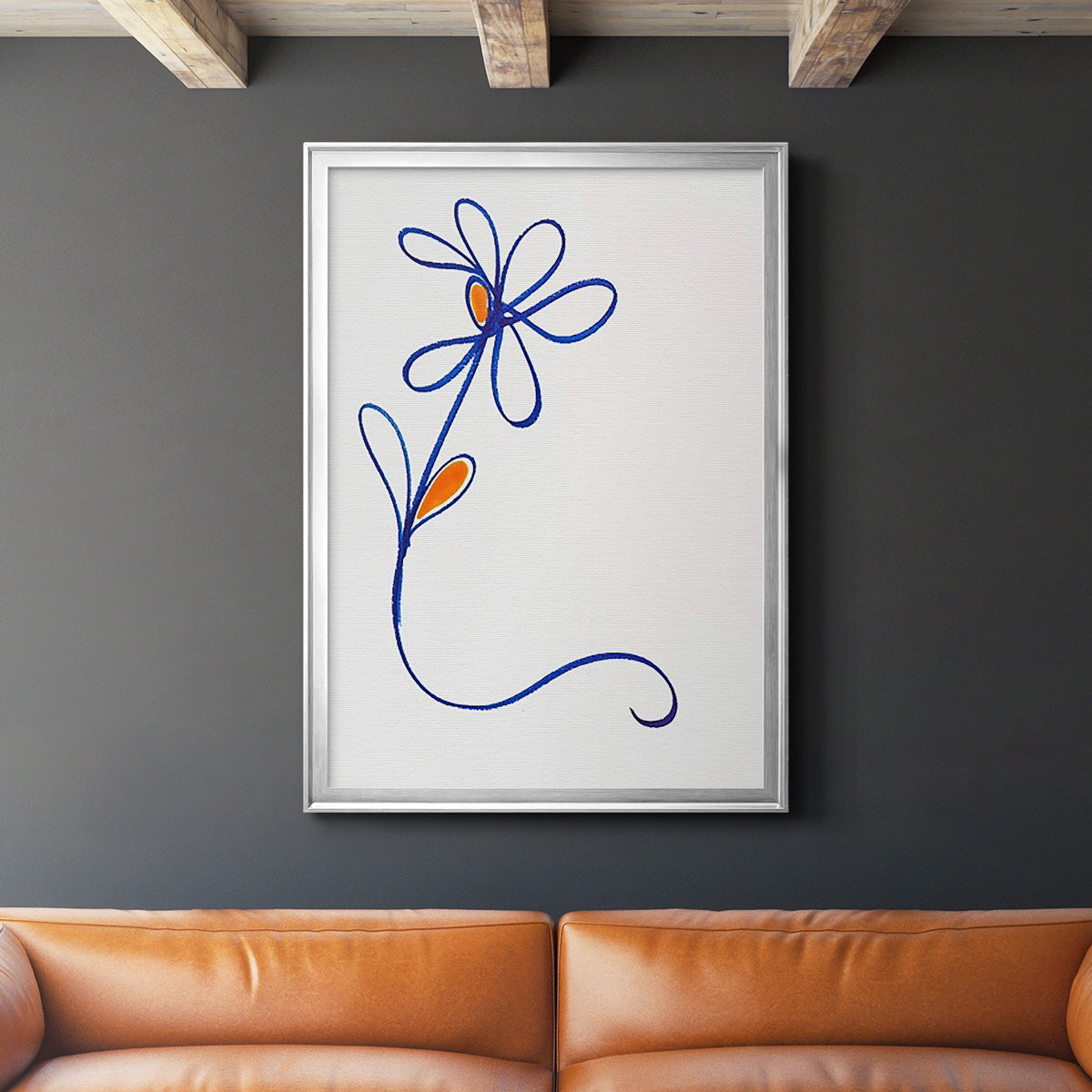 Wobbly Blooms I - Modern Framed Canvas Print