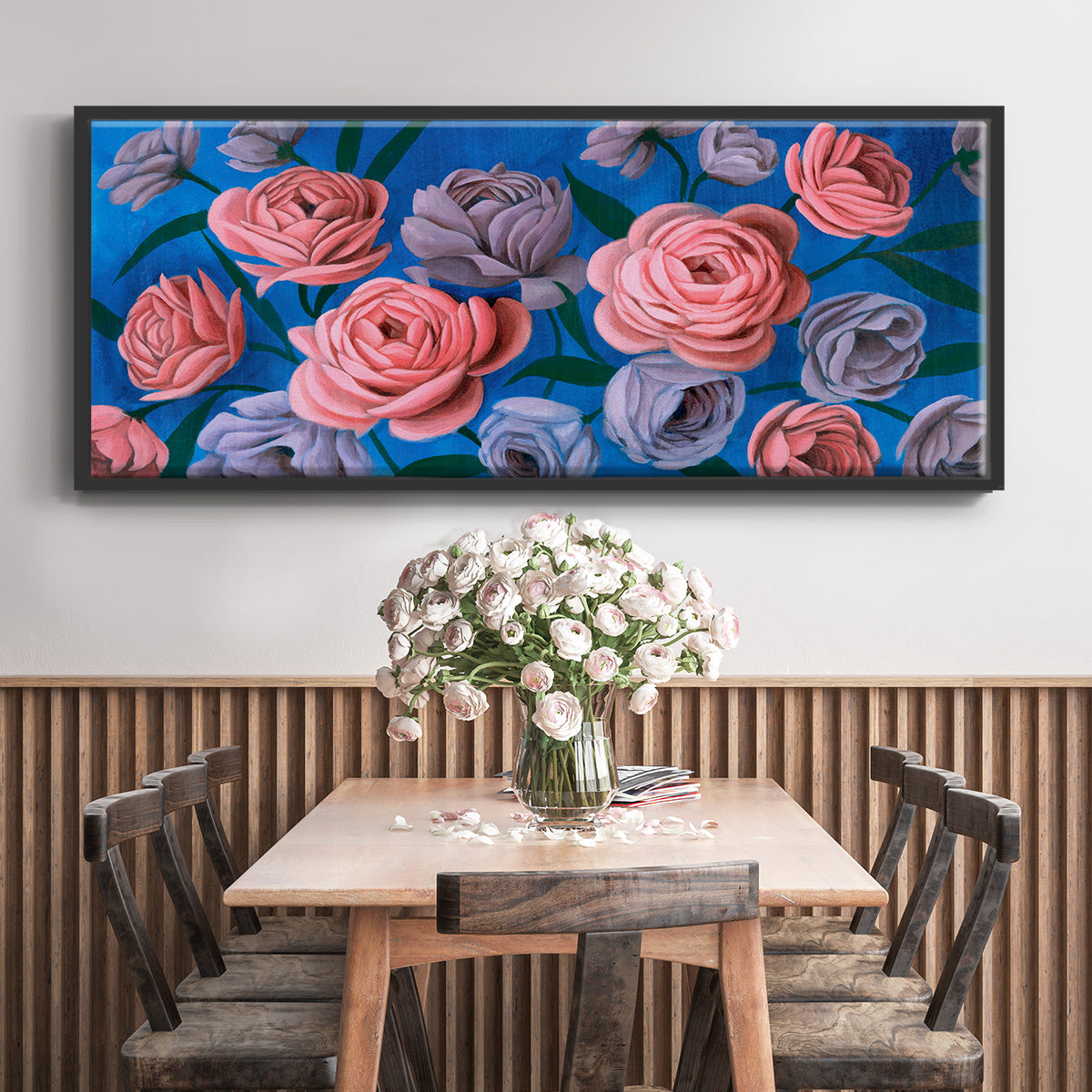 Layered Petals III - Floater Framed Canvas Print