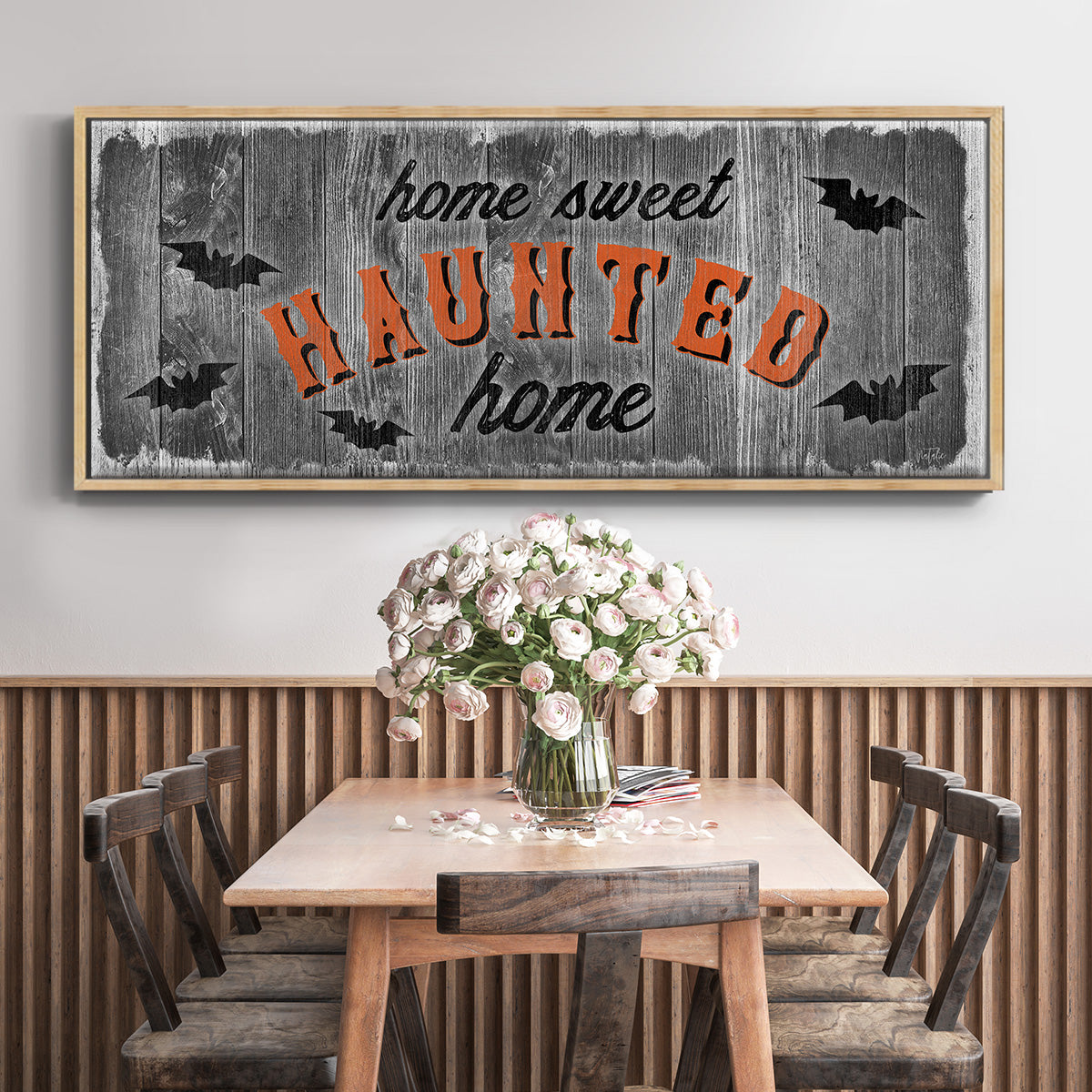 Home Sweet Haunted - Floater Framed Canvas Print