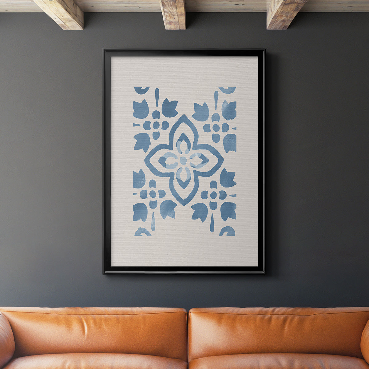 Monochrome Terra Mesa Tile I - Modern Framed Canvas Print