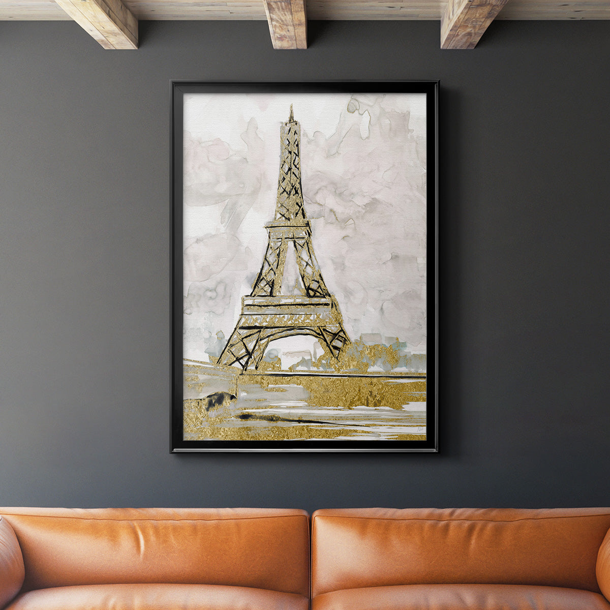 Eiffel Tower Glitz - Modern Framed Canvas Print