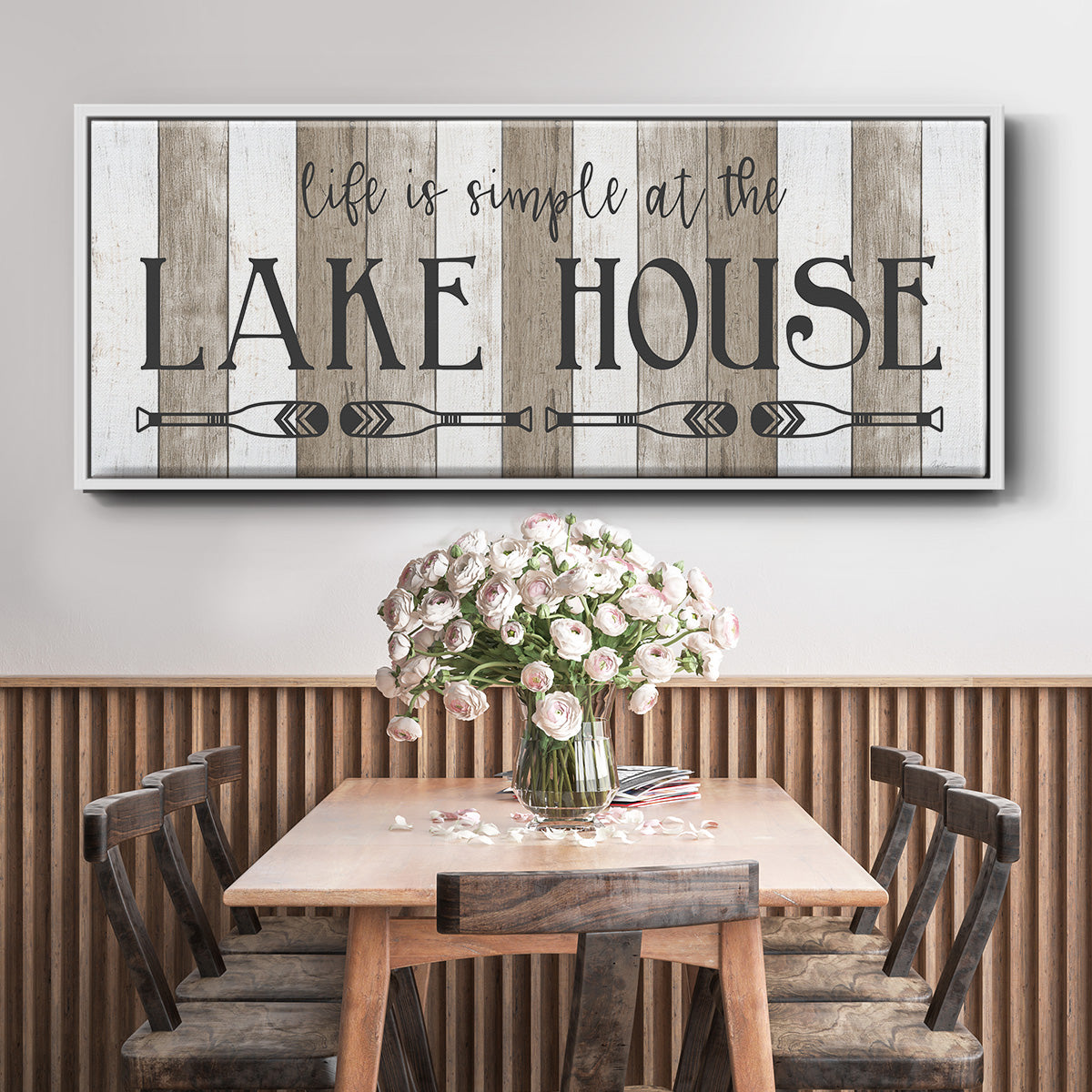 Simple at the Lake House - Floater Framed Canvas Print