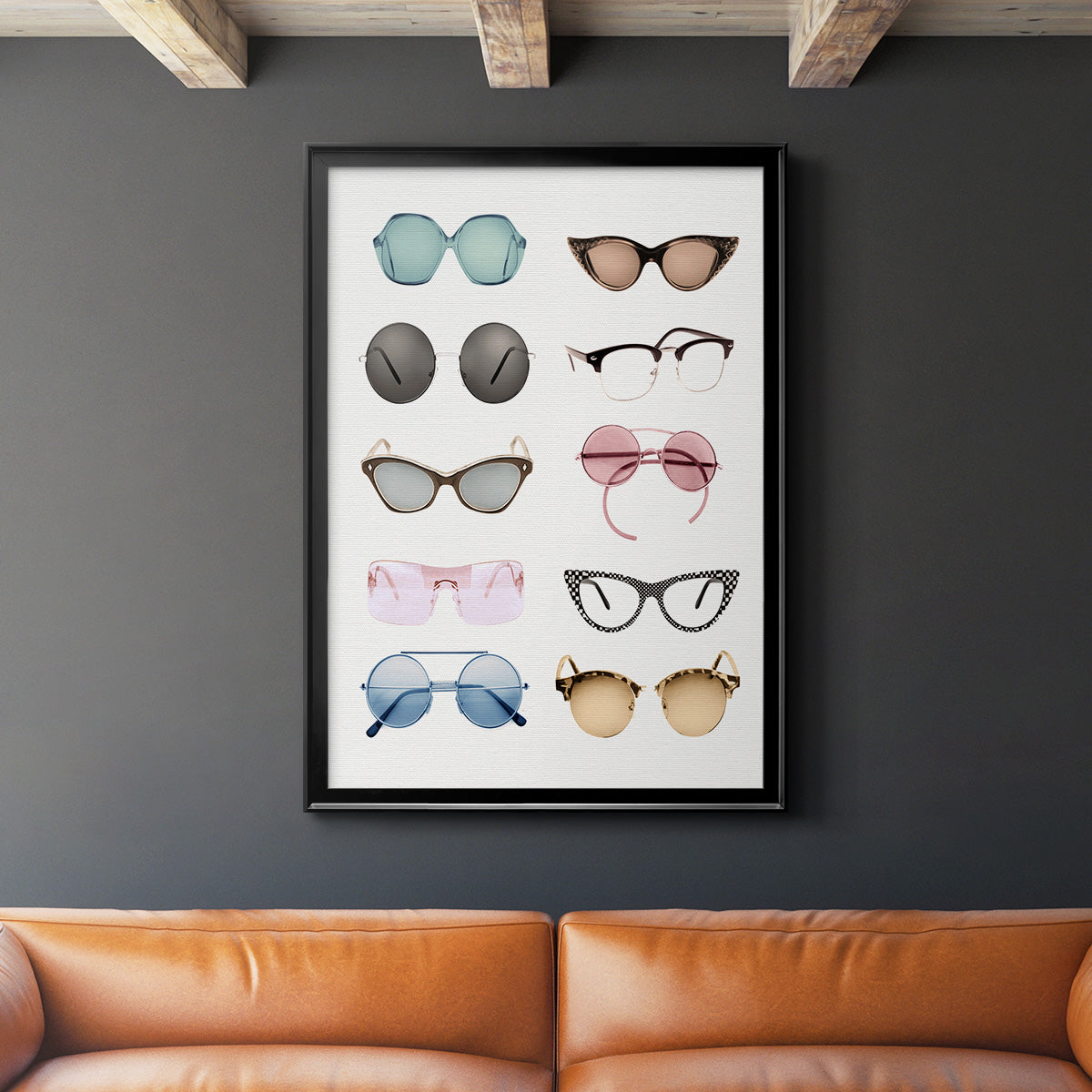 Vintage Glasses II - Modern Framed Canvas Print