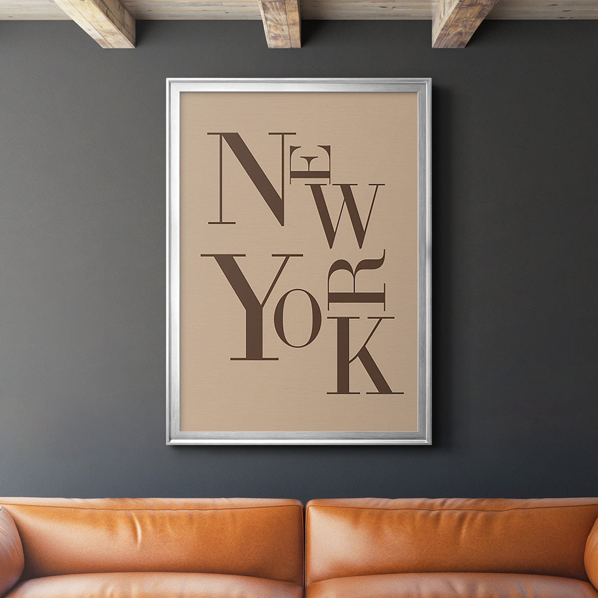 Neutral City Center Type I - Modern Framed Canvas Print