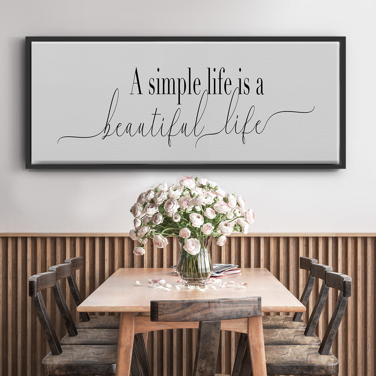 Simple Beautiful Life - Floater Framed Canvas Print