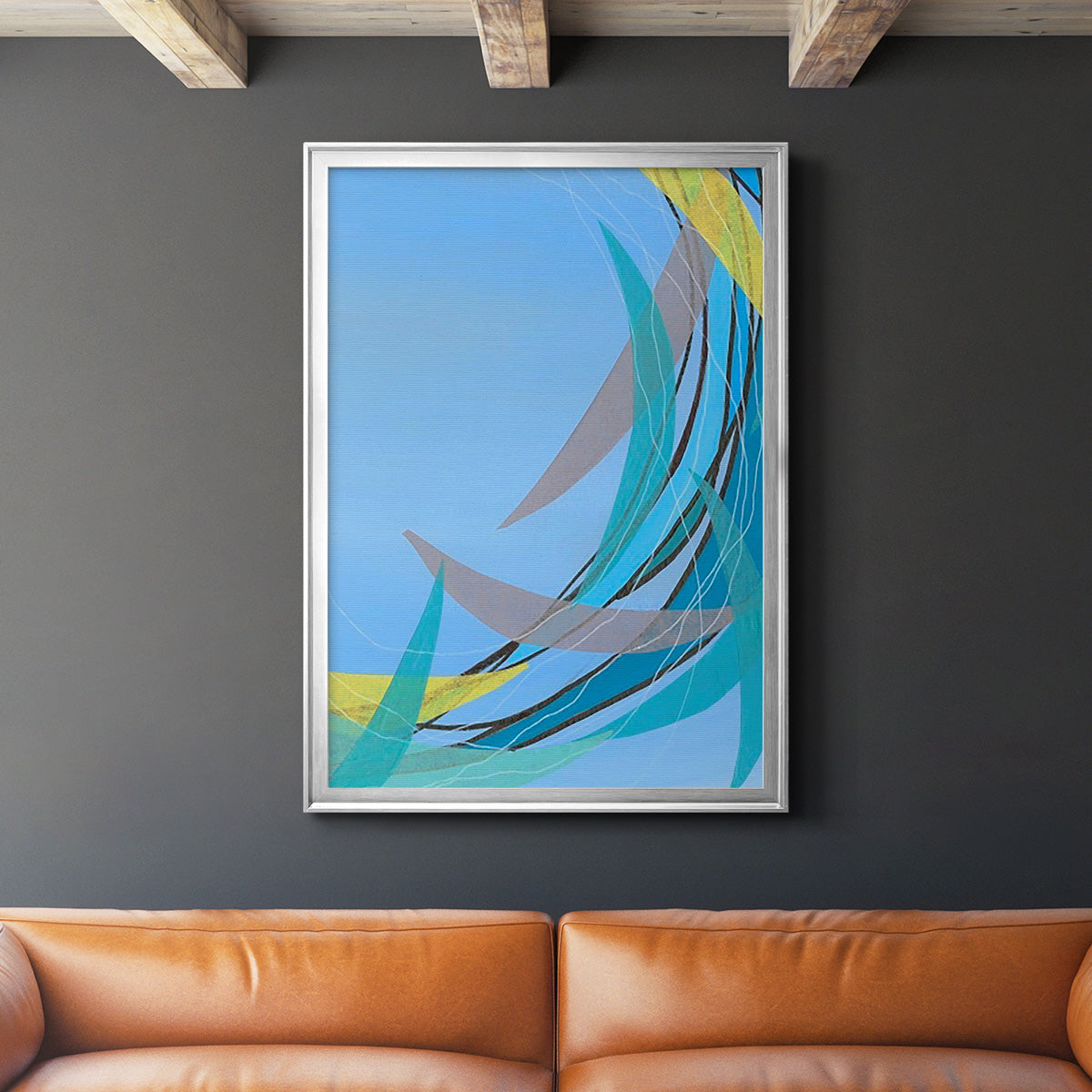 Circulating Flow II - Modern Framed Canvas Print