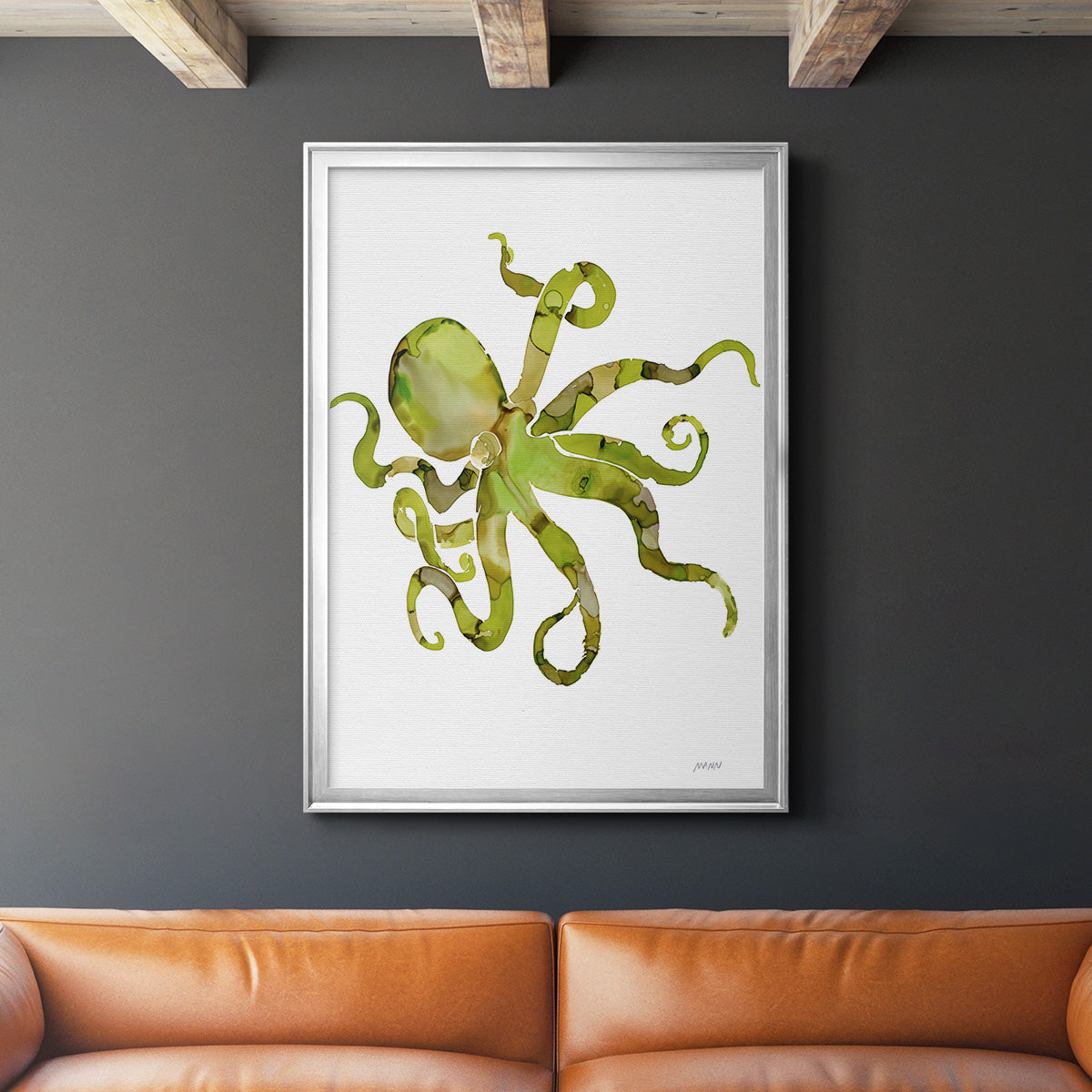Octopus - Modern Framed Canvas Print