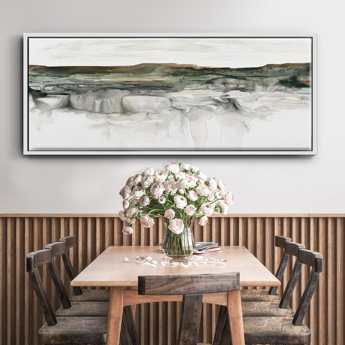 River Flow - Floater Framed Canvas Print