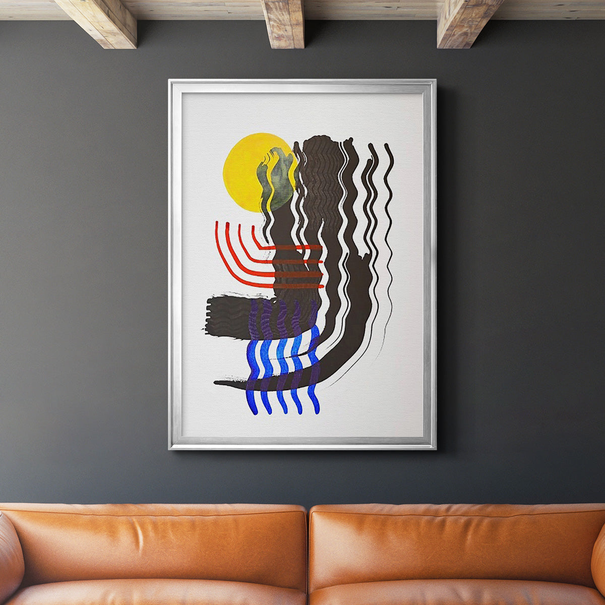 Shifting II - Modern Framed Canvas Print