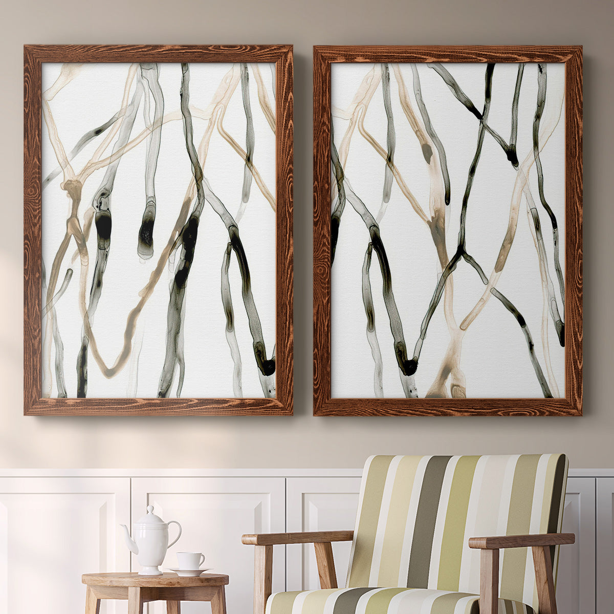 Runnel XI - Premium Framed Canvas 2 Piece Set - Ready to Hang