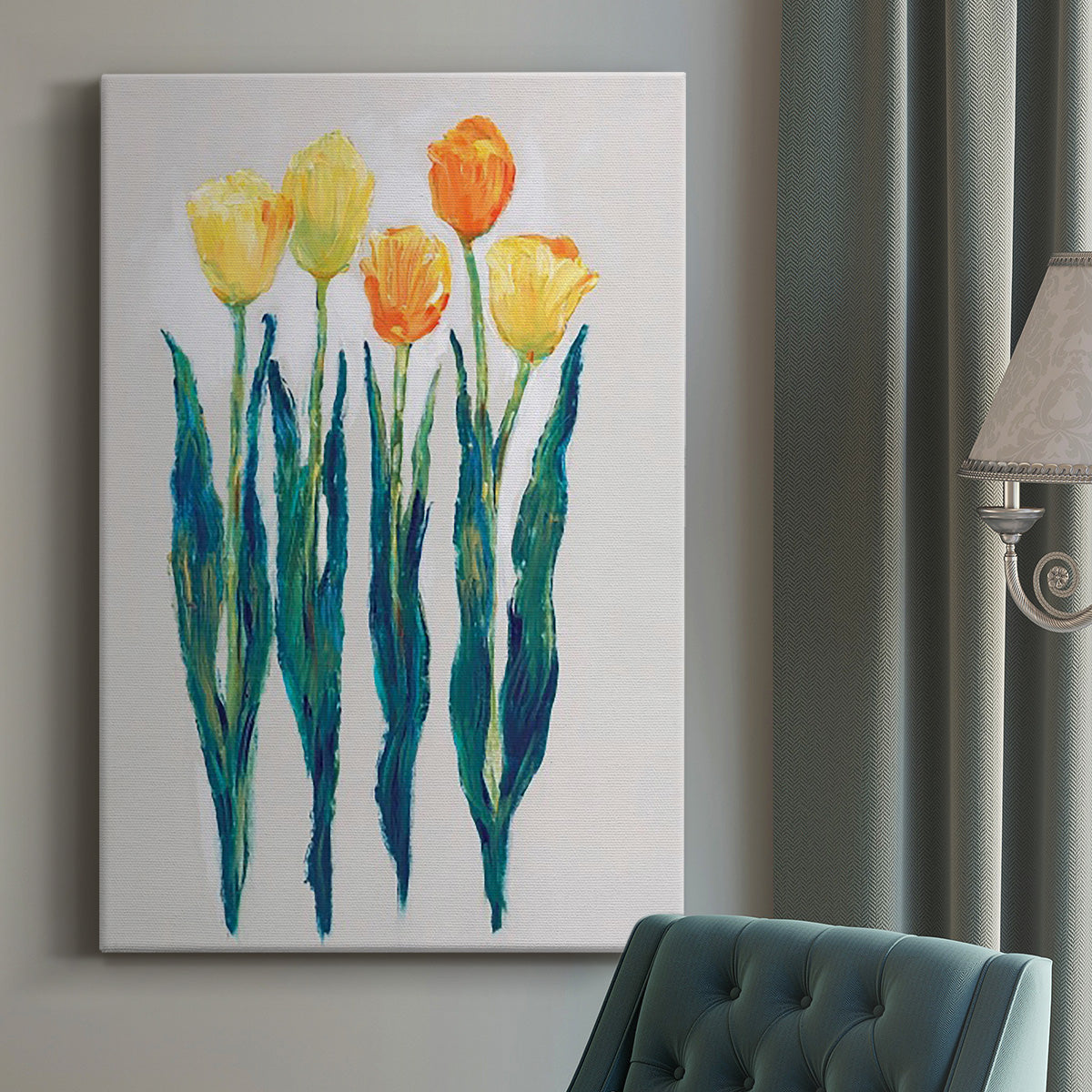 Tulips in a Row II - Canvas Art Print