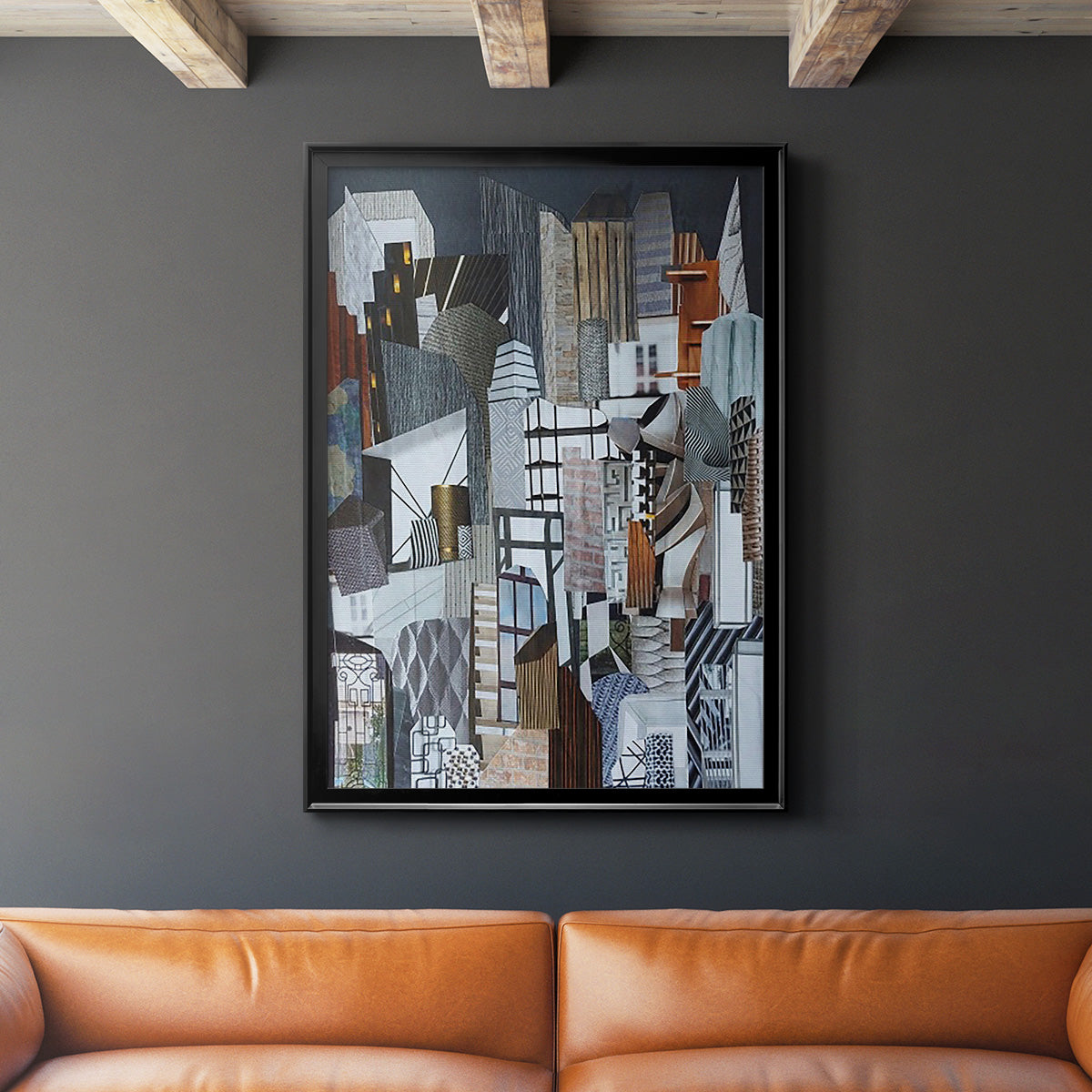 Western Metropolis - Modern Framed Canvas Print