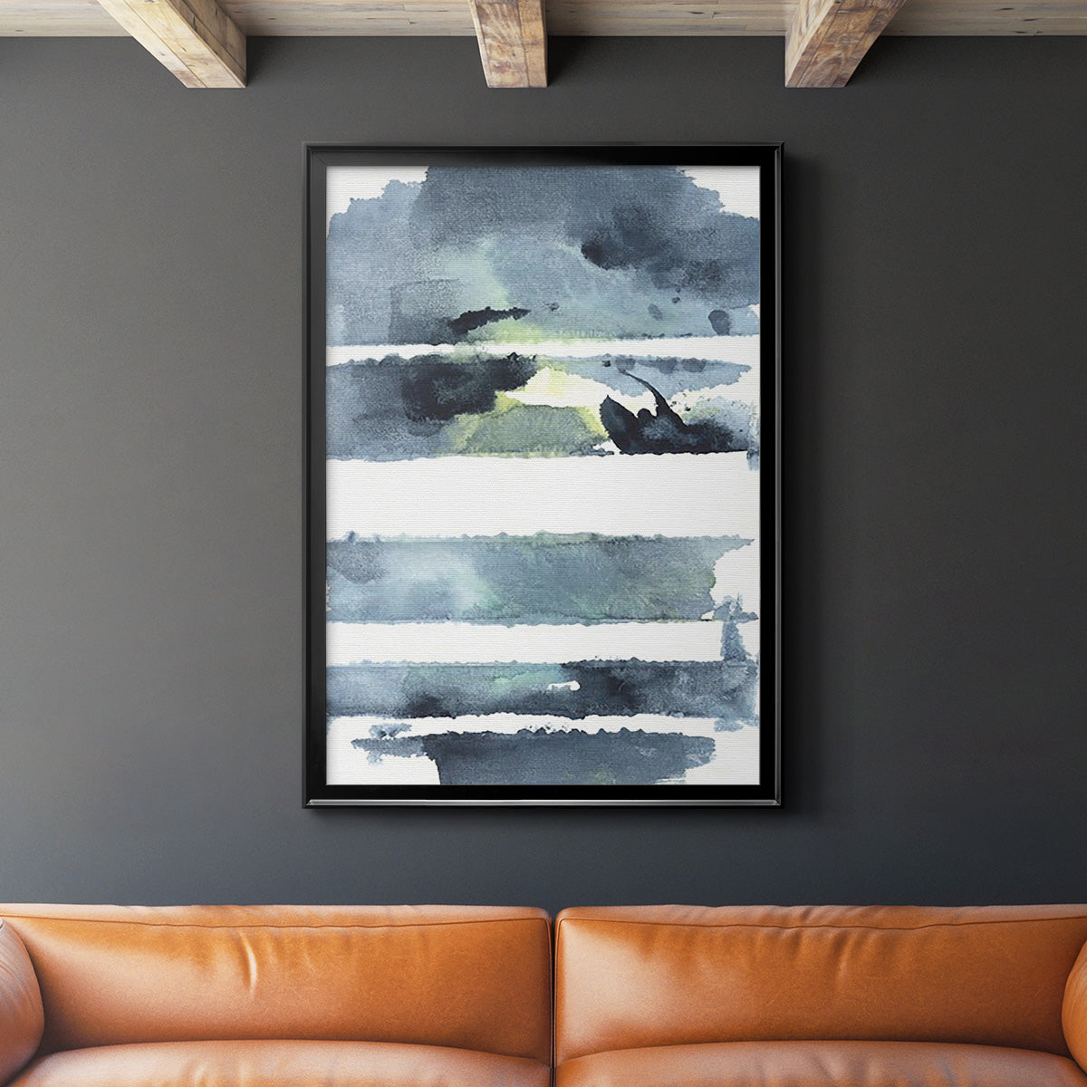 Blue Memories I - Modern Framed Canvas Print