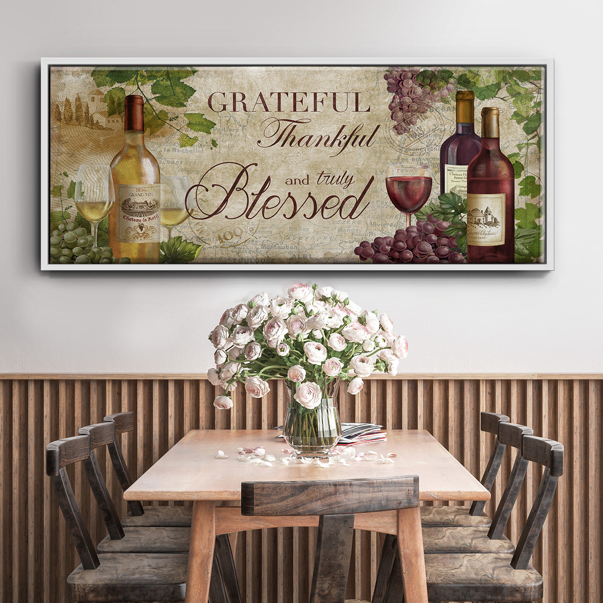 Grateful Wine - Floater Framed Canvas Print