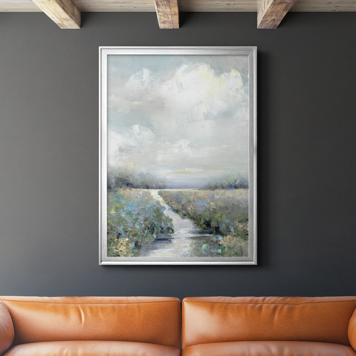 Peninsula Path - Modern Framed Canvas Print