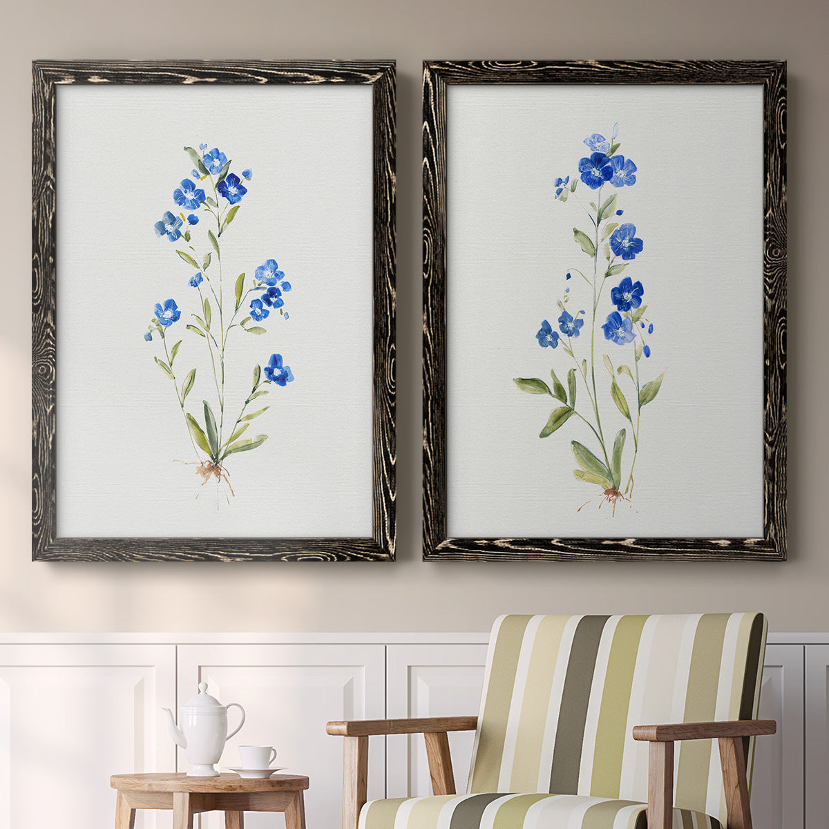 Petite Blue I - Premium Framed Canvas 2 Piece Set - Ready to Hang