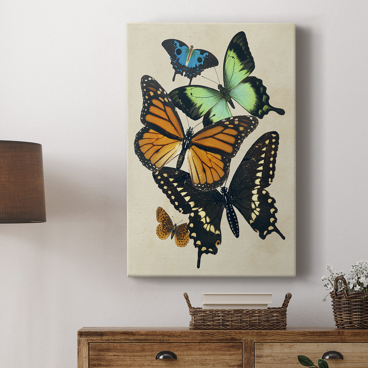 Collaged Butterflies I - Canvas Art Print