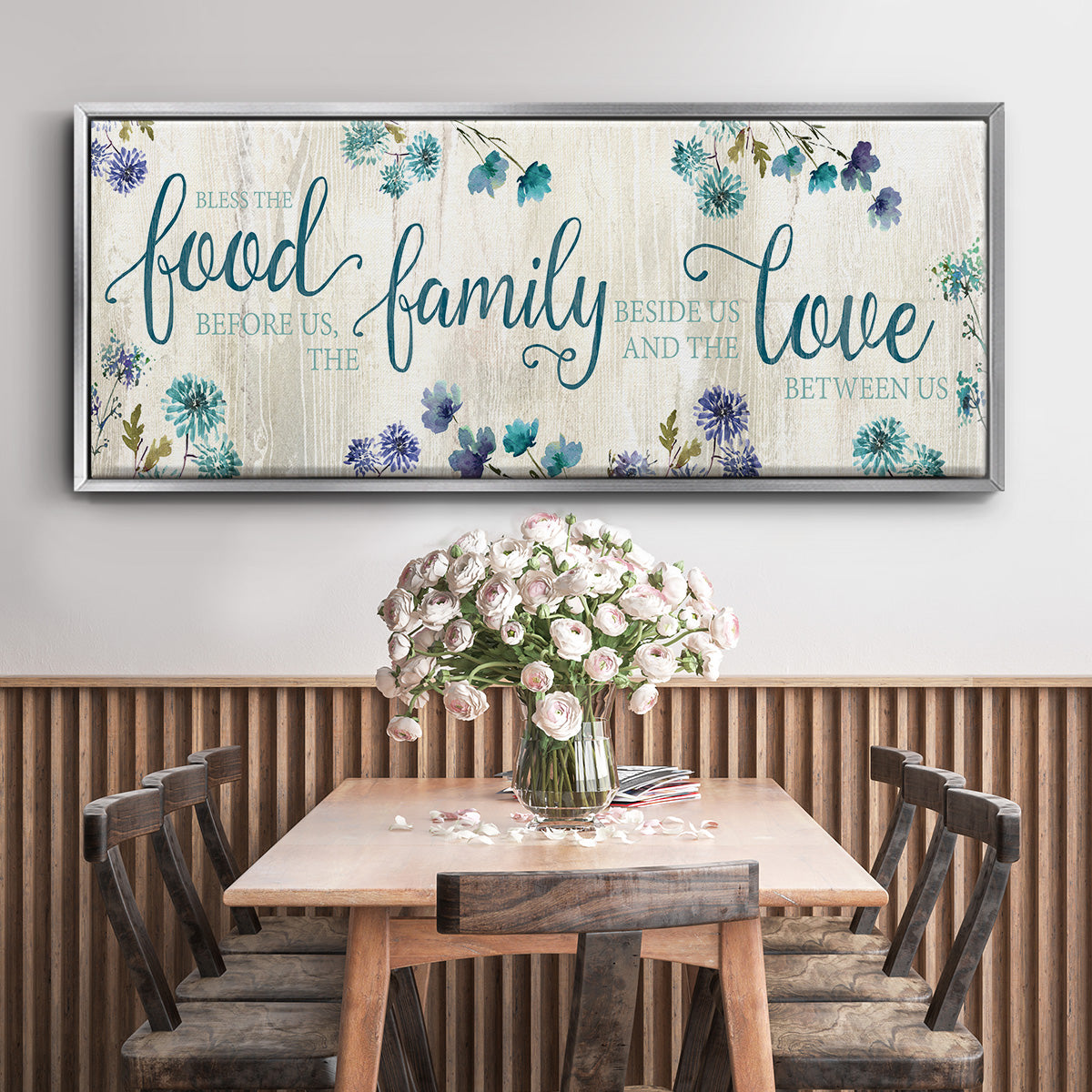 Food Family Love - Floater Framed Canvas Print