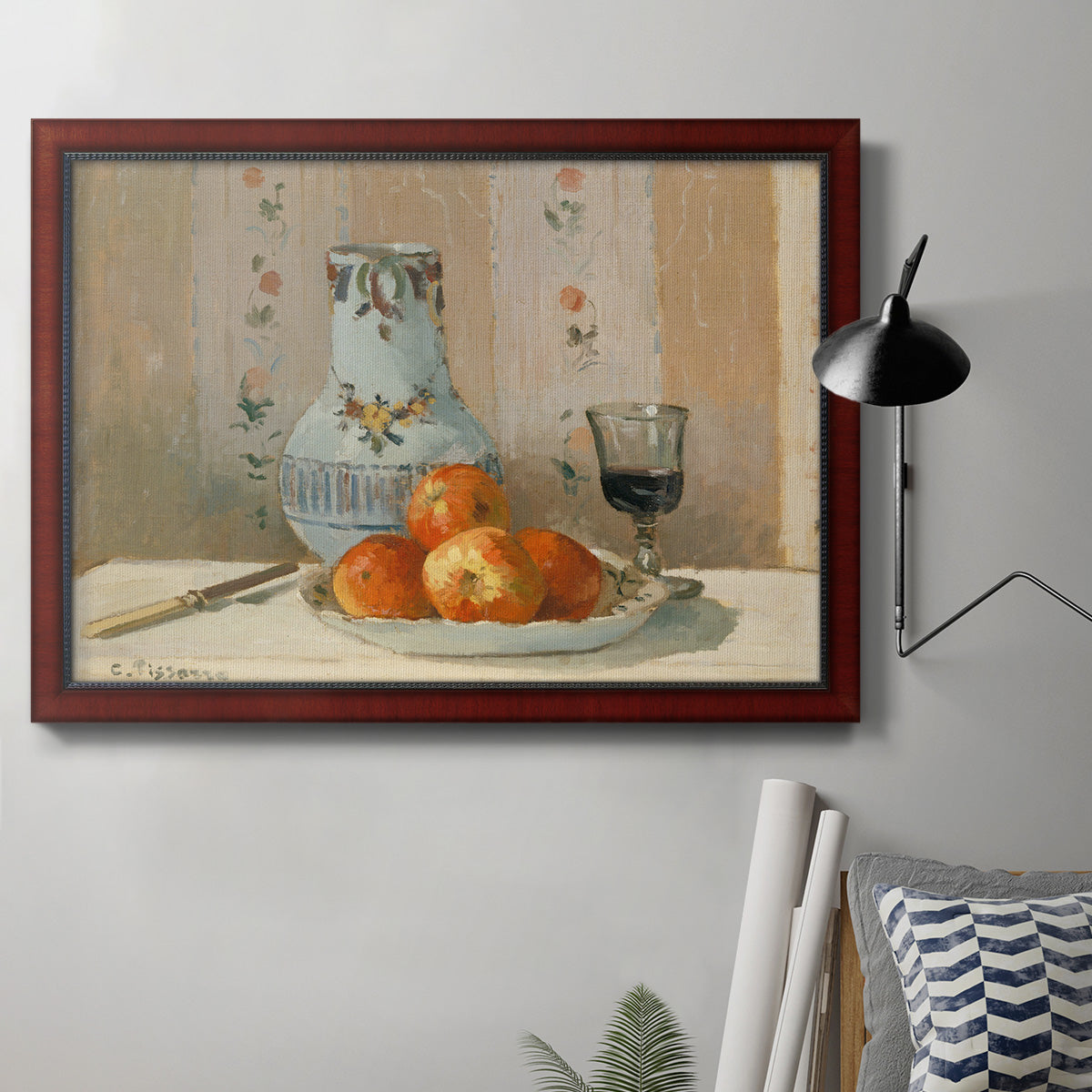 Still Life with Apples and Pitcher Premium Framed Canvas- Ready to Hang