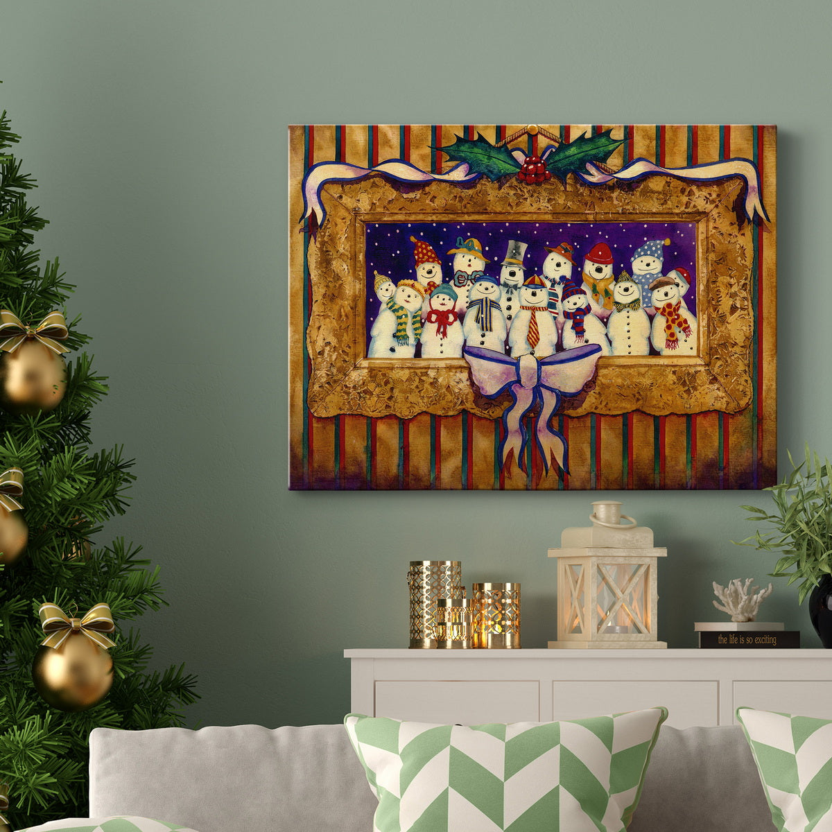 Snowmen - Premium Gallery Wrapped Canvas  - Ready to Hang