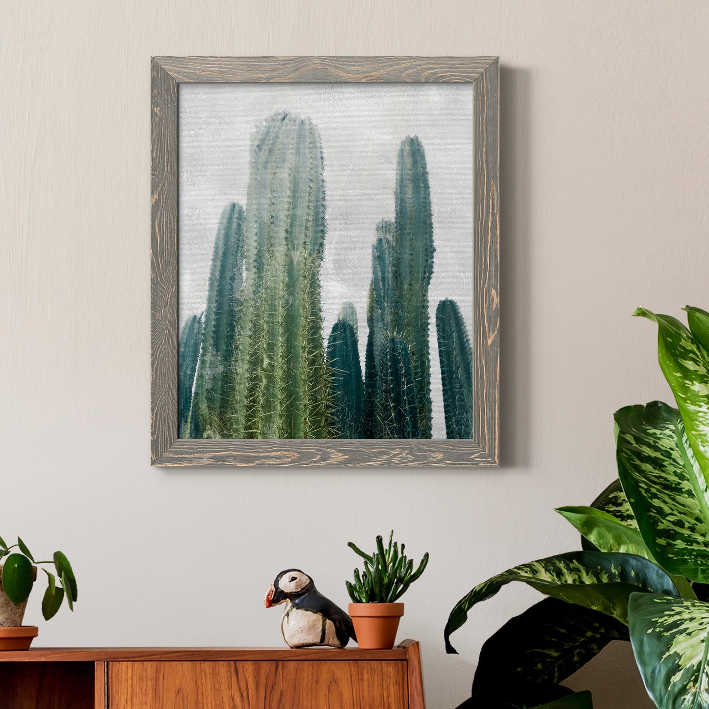 Aruba Cacti I - Premium Canvas Framed in Barnwood - Ready to Hang