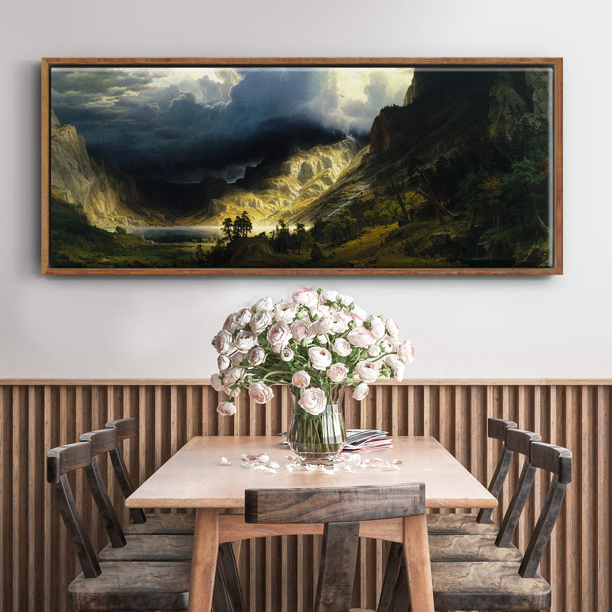 A Storm in the Rocky Mountains - Floater Framed Canvas Print
