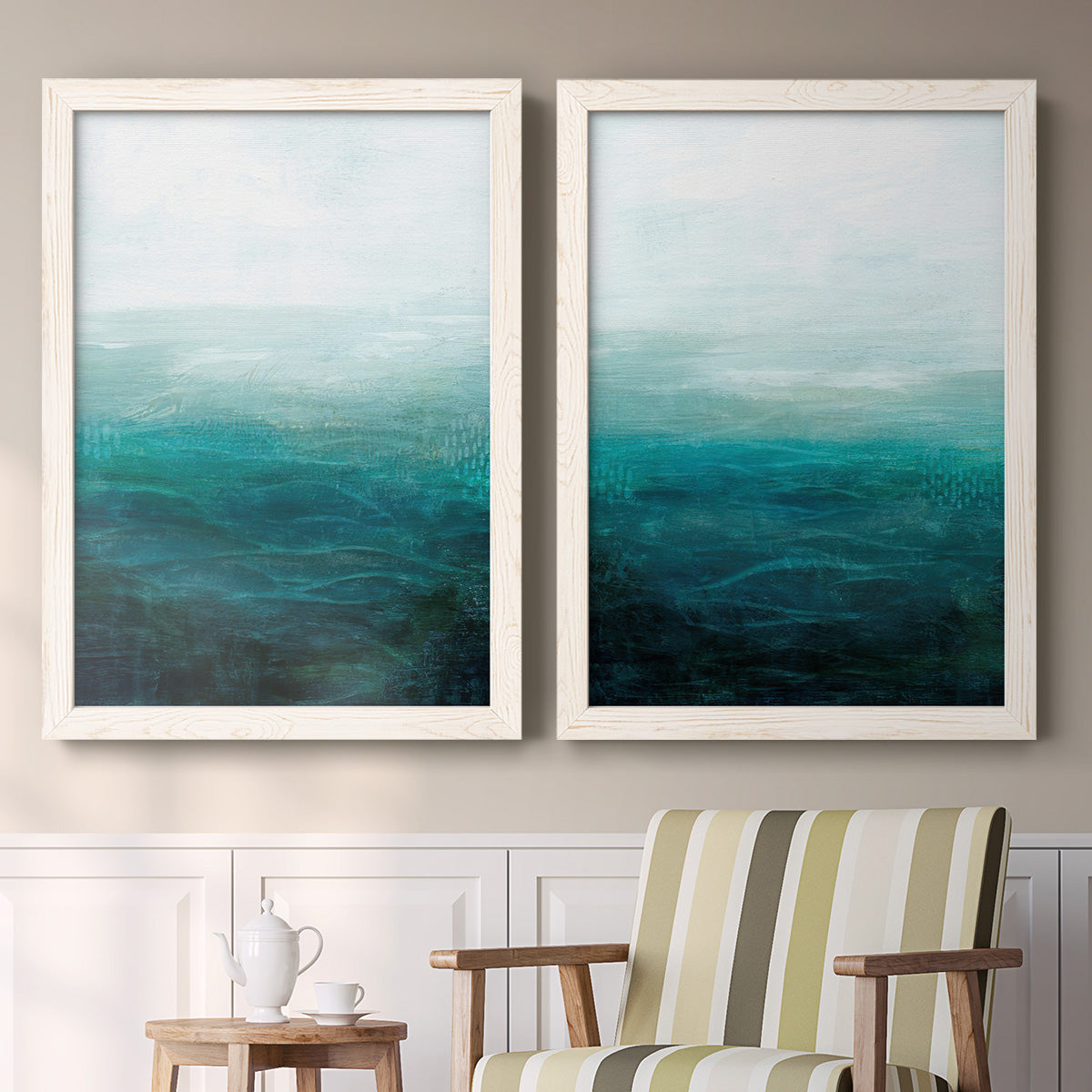 Drifting Sea I - Premium Framed Canvas 2 Piece Set - Ready to Hang