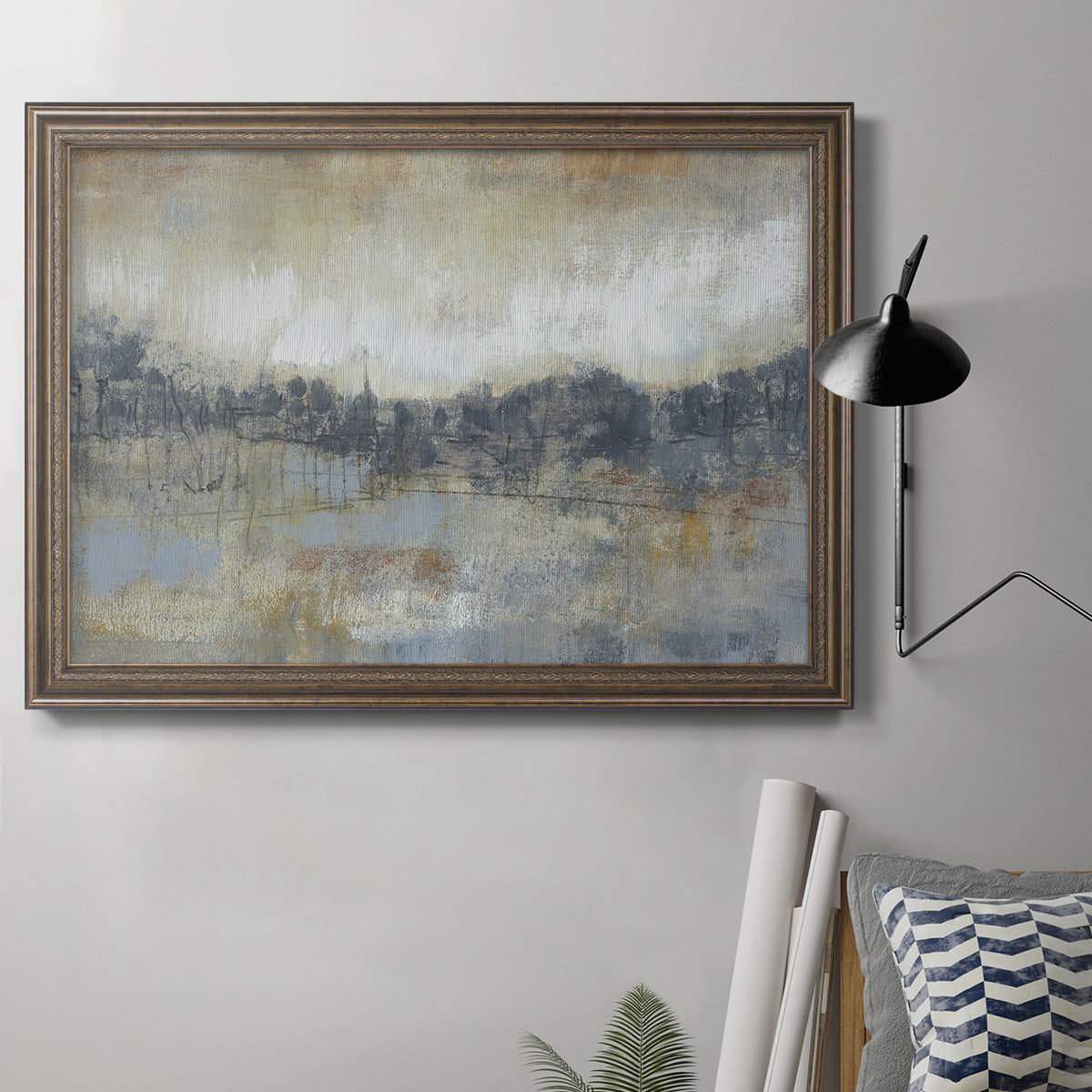 Cool Grey Horizon I Premium Framed Canvas- Ready to Hang