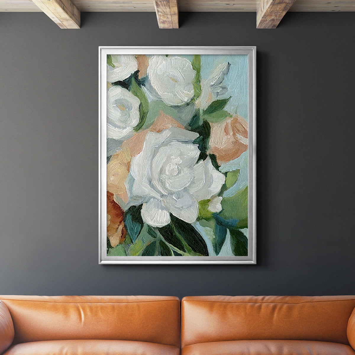 Bouquet Scatter I - Modern Framed Canvas Print